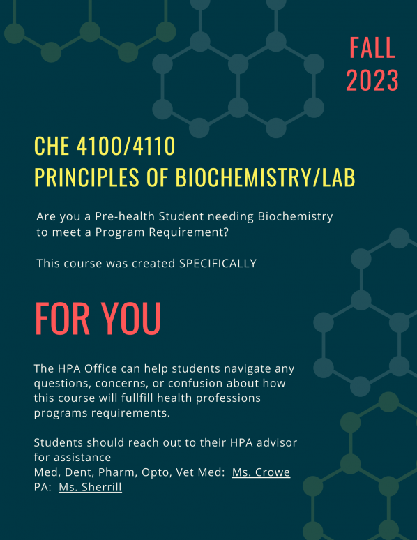 CHE 4100/4110 Principles of Biochemistry(and lab) | Health